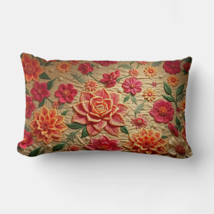Elegante geborduurde bloemenprint lendenkussen acc kussen
