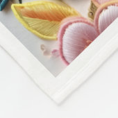 Elegante Geborduurde Bloemstijl Fleece Deken (Hoek)