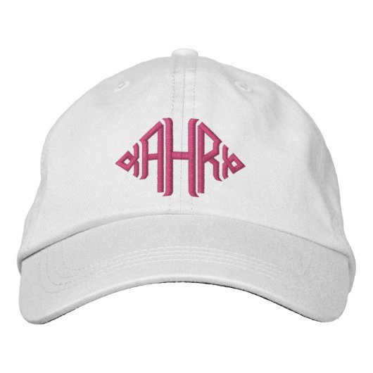Elegante Geborduurde Hoed met Monogram Pet (Voorkant)