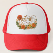 Elegante Geborduurde Schuim Trucker Hoed Pet (Voorkant)