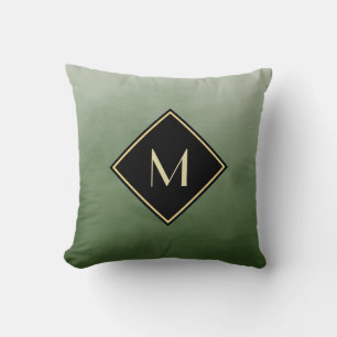 Elegante geborstelde groene met eenvoudige gouden  kussen