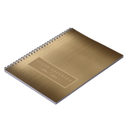 Elegante geborstelde koper metallic look professio notitieboek (Linkerzijde)