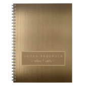 Elegante geborstelde koper metallic look professio notitieboek (Voorkant)