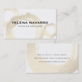 Elegante geborstelde streken met monogram scriptte visitekaartje (Voorkant / Achterkant)
