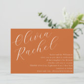 Elegante gebrande Oranje script minimal bat mitzva Kaart (Staand voorkant)