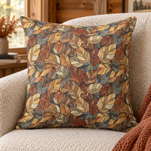 Elegante gebrandschilderde herfstbladeren - Rustie Kussen