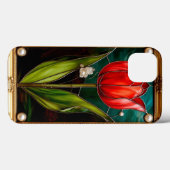 Elegante Gebrandschilderde Tulp Met Gouden Lijst Case-Mate iPhone Case (Achterkant (horizontaal))