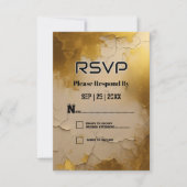 Elegante Gebroken Gouden Folie Trouw RSVP Kaart (Voorkant)