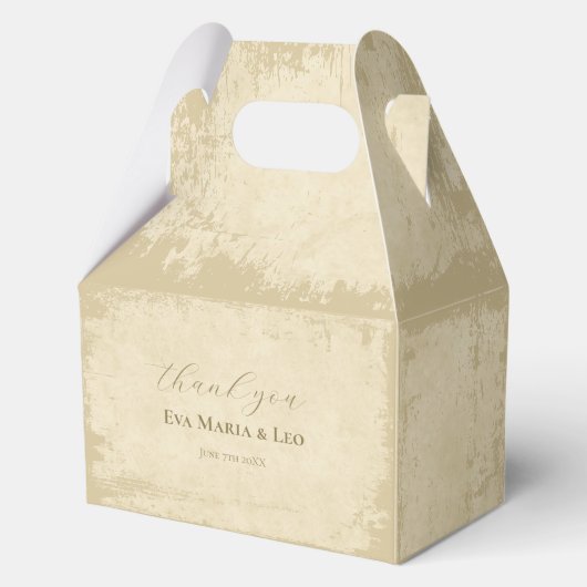 Elegante gebroken witte grunge Bedankt groot Bedankdoosjes (Voorkant)
