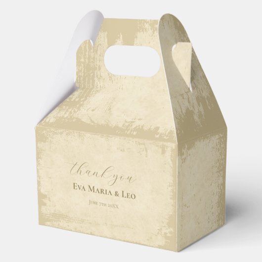 Elegante gebroken witte grunge Bedankt groot Bedankdoosjes (Achterkant)