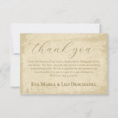 Elegante gebroken witte grunge rand bedankkaart (Voorkant)