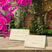 Elegante gebroken witte grunge rand gepersonalisee plaatskaartje