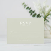 Elegante Gedempte Groene RSVP Kaart (Staand voorkant)
