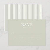 Elegante Gedempte Groene RSVP Kaart (Voorkant / Achterkant)