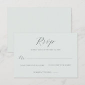 Elegante gedempte groene RSVP kaart (Voorkant / Achterkant)