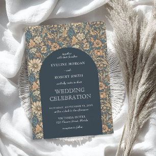 Elegante gedempte pastelkleuren bloemenart nouveau kaart