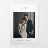 Elegante gedetailleerde foto tri-fold trouwuitnodi drieluik programma (Cover)