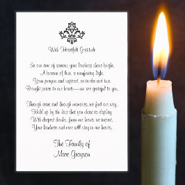 Elegante Gedicht Condoleance Bedankkaartjes Bedankkaart