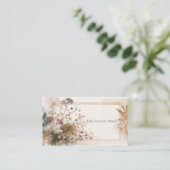 Elegante gedroogde bloemen Boheemse Gouden Glitter Visitekaartje (Staand voorkant)