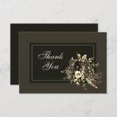 Elegante gedroogde Bloemen Herfst Browns bruiloft Bedankkaart (Voorkant / Achterkant)