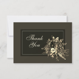 Elegante gedroogde Bloemen Herfst Browns bruiloft Bedankkaart
