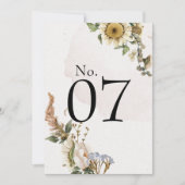 Elegante gedroogde bloemenkrans Trouwtafelnummers (Voorkant)