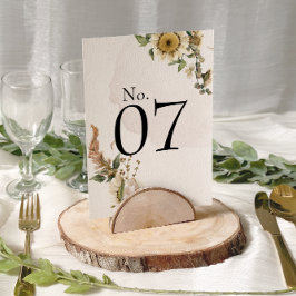 Elegante gedroogde bloemenkrans Trouwtafelnummers