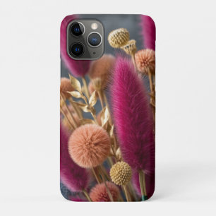Elegante gedroogde konijnenstaart & pom-pom bloemi Case-Mate iPhone case