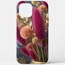 Elegante gedroogde konijnenstaart & pom-pom bloemi Case-Mate iPhone case
