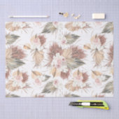 Elegante gedroogde palmbladeren en tropische bloem tissuepapier (Craft)