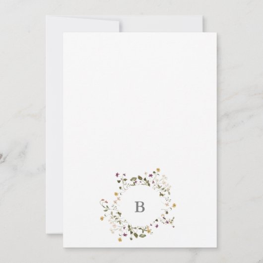 Elegante gedroogde wilde bloem Pampas bloem bruilo Kaart (Achterkant)