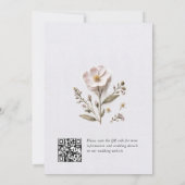 Elegante gedrukte geperste pastel boho bloemen bru save the date (Achterkant)