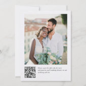 Elegante gedrukte geperste pastel boho bloemen bru save the date (Achterkant)