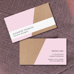 Elegante gedrukte kraft roos geometrisch visitekaartje
