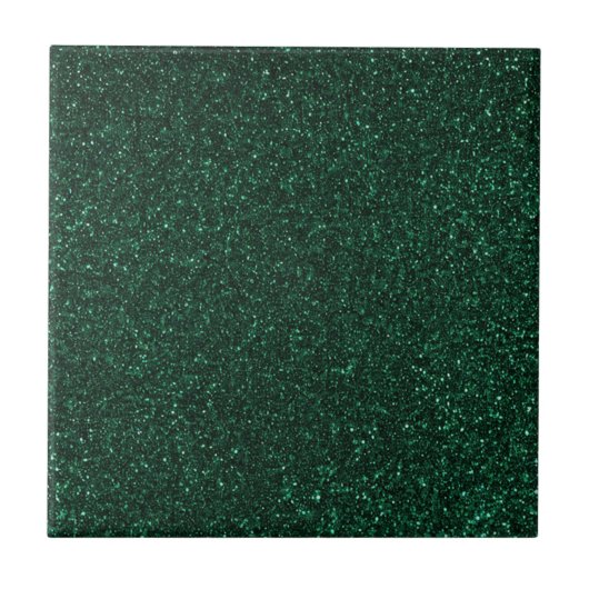 Elegante gedurfde groene glitter Sprinkle Radiant Tegeltje (Voorkant)