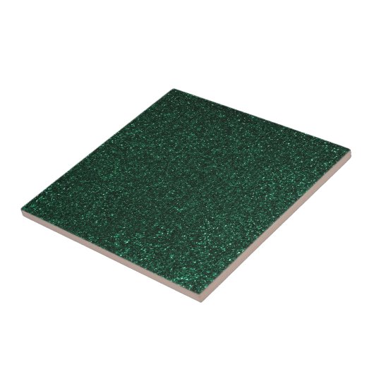 Elegante gedurfde groene glitter Sprinkle Radiant Tegeltje (Zijkant)