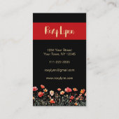 Elegante, gedurfde heldere bloemige oorbel display visitekaartje (Achterkant)