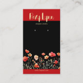 Elegante, gedurfde heldere bloemige oorbel display visitekaartje (Voorkant)