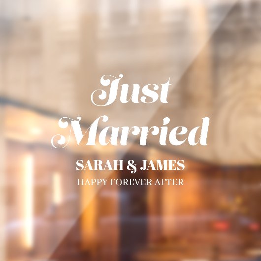 Elegante gedurfde kalligrafie net getrouwd bruilof raamsticker (Vel 2)