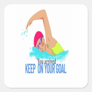 Elegante "geef niet op" Motivatie uitnodiging Vierkante Sticker