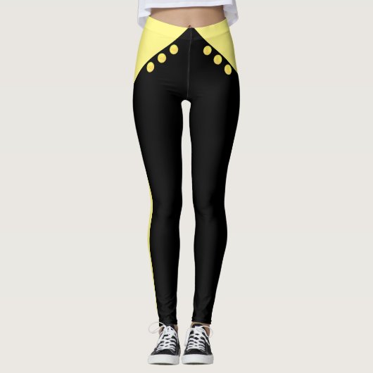 Elegante Geel en Zwart Leggings (Voorkant)