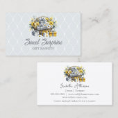 Elegante Geel Goud Zilveren Geschenkmand Visitekaartje (Voorkant / Achterkant)