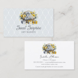 Elegante Geel Goud Zilveren Geschenkmand Visitekaartje