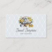 Elegante Geel Goud Zilveren Geschenkmand Visitekaartje (Voorkant)