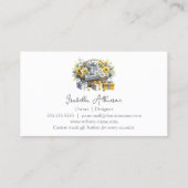 Elegante Geel Goud Zilveren Geschenkmand Visitekaartje (Achterkant)