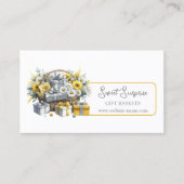 Elegante Geel Goud Zilveren Geschenkmand Visitekaartje (Voorkant)