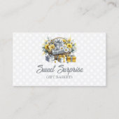 Elegante Geel Goud Zilveren Geschenkmand Visitekaartje (Voorkant)