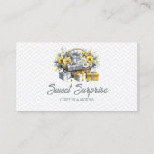 Elegante Geel Goud Zilveren Geschenkmand Visitekaartje (Voorkant)