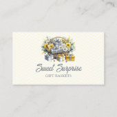 Elegante Geel Goud Zilveren Geschenkmand Visitekaartje (Voorkant)