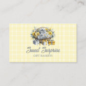 Elegante Geel Goud Zilveren Geschenkmand Visitekaartje (Voorkant)